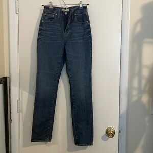 Madewell jeans. Size 23. High waisted skinnies. “High rise slim boy jeans.”